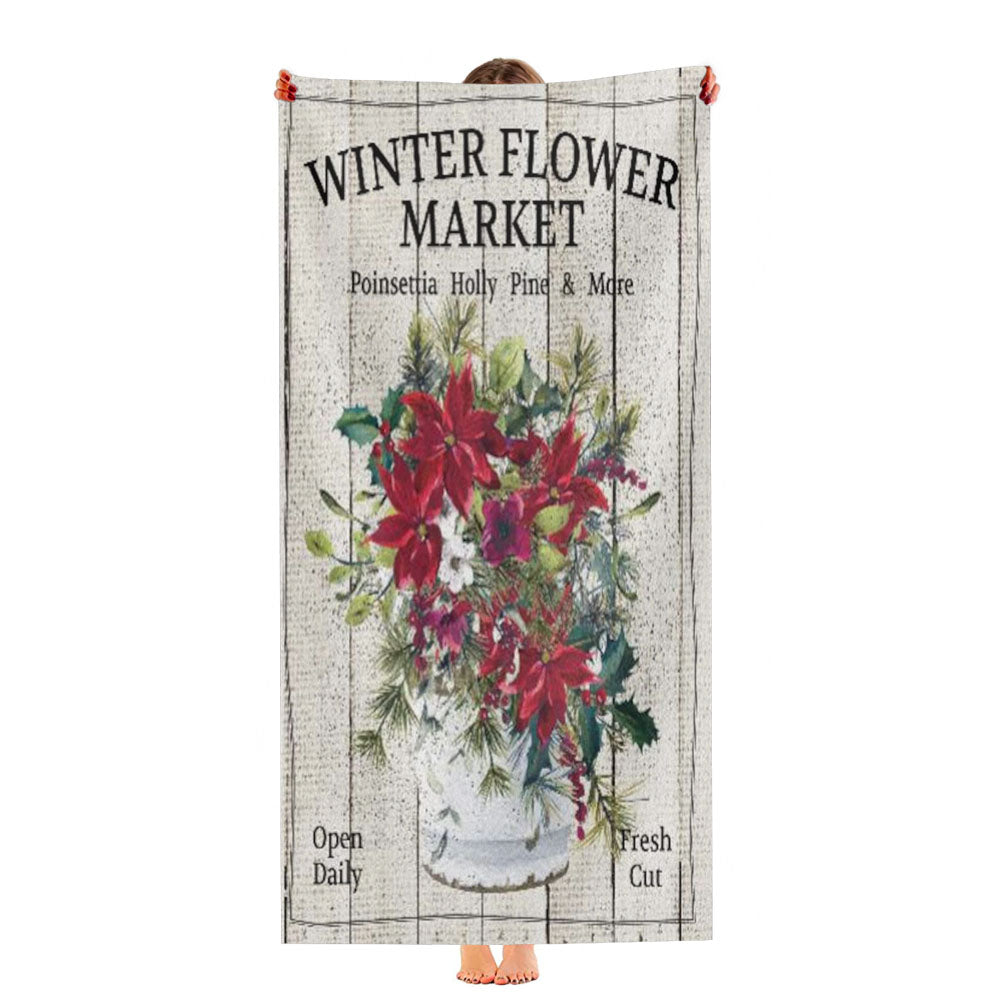 Winter Flower Market Ultra-Soft Luxury Bathroom Towels