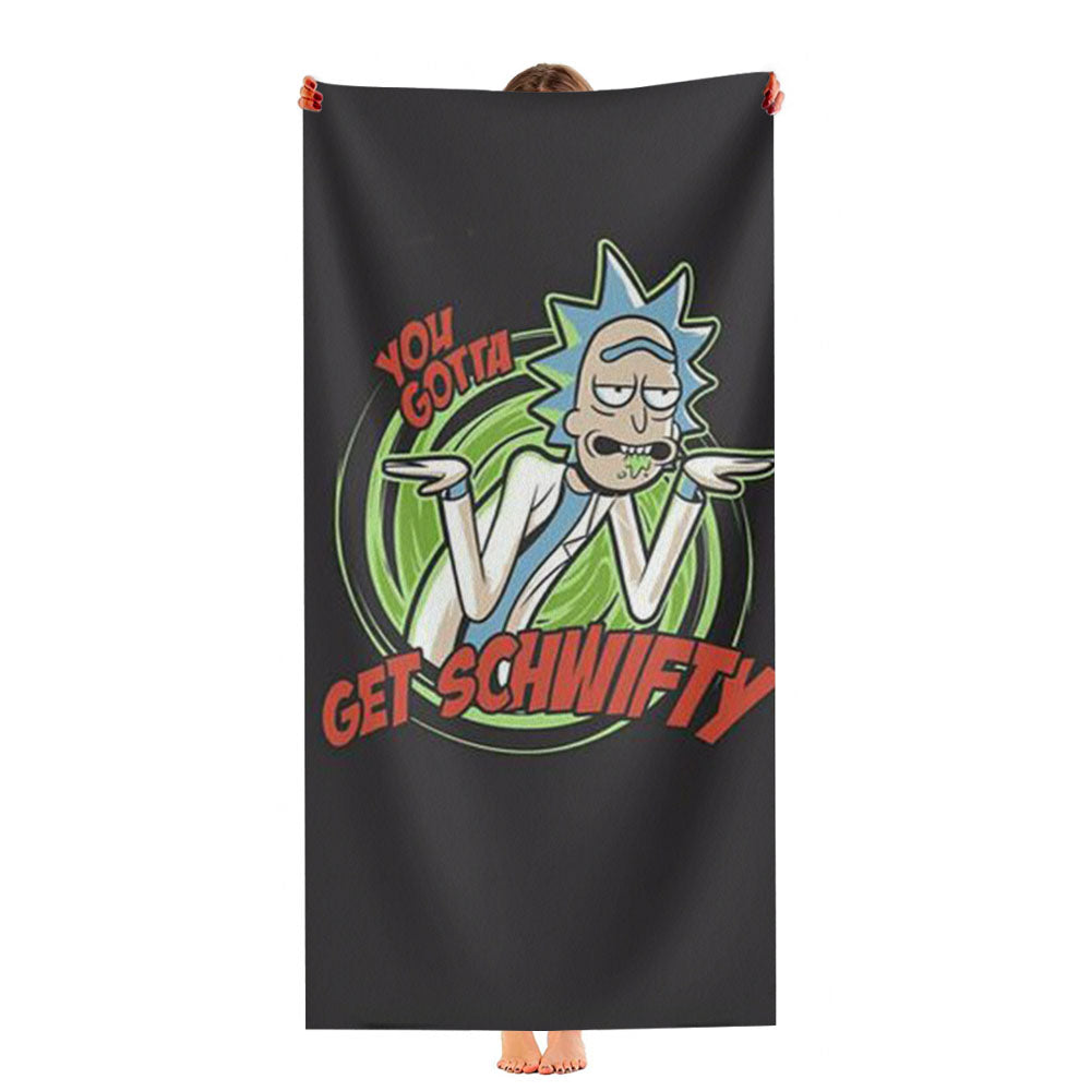 You Gotta Get Schwifty Rick Ultra-Soft Luxury Bathroom Towels