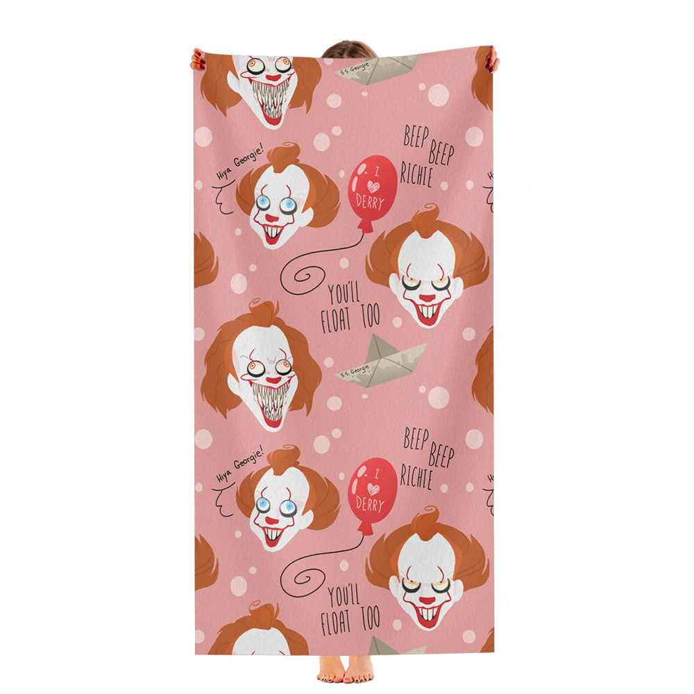 Youll Floar Too Pennywise Pattern Ultra-Soft Luxury Bathroom Towels