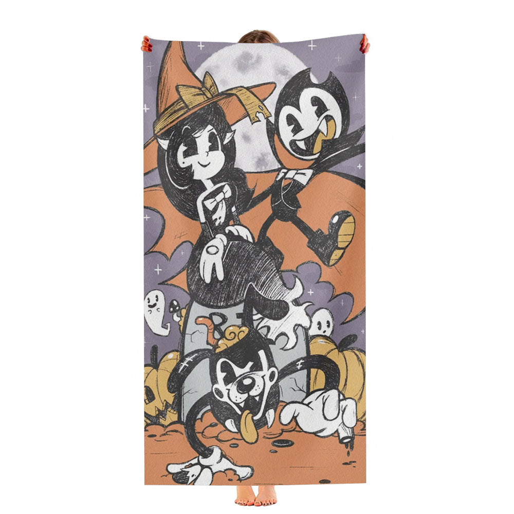 Bendy And The Ink Machine Halloween Ultra-Soft Luxury Bathroom Towels