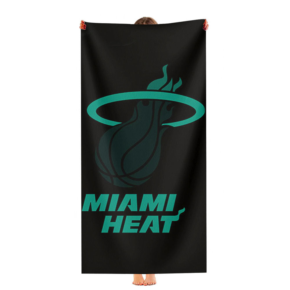 Blue Black Miami Heat Ultra-Soft Luxury Bathroom Towels