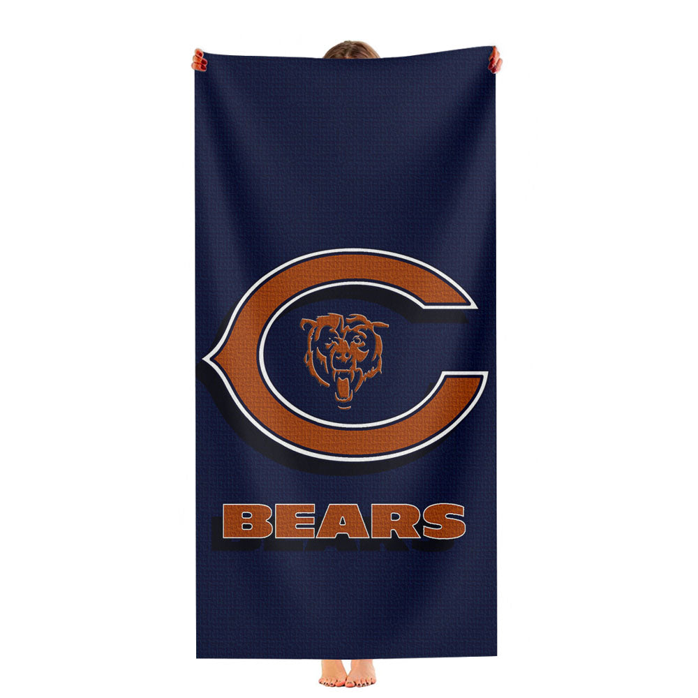 Blue Chicago Bears Nfl Logo Ultra-Soft Luxury Bathroom Towels