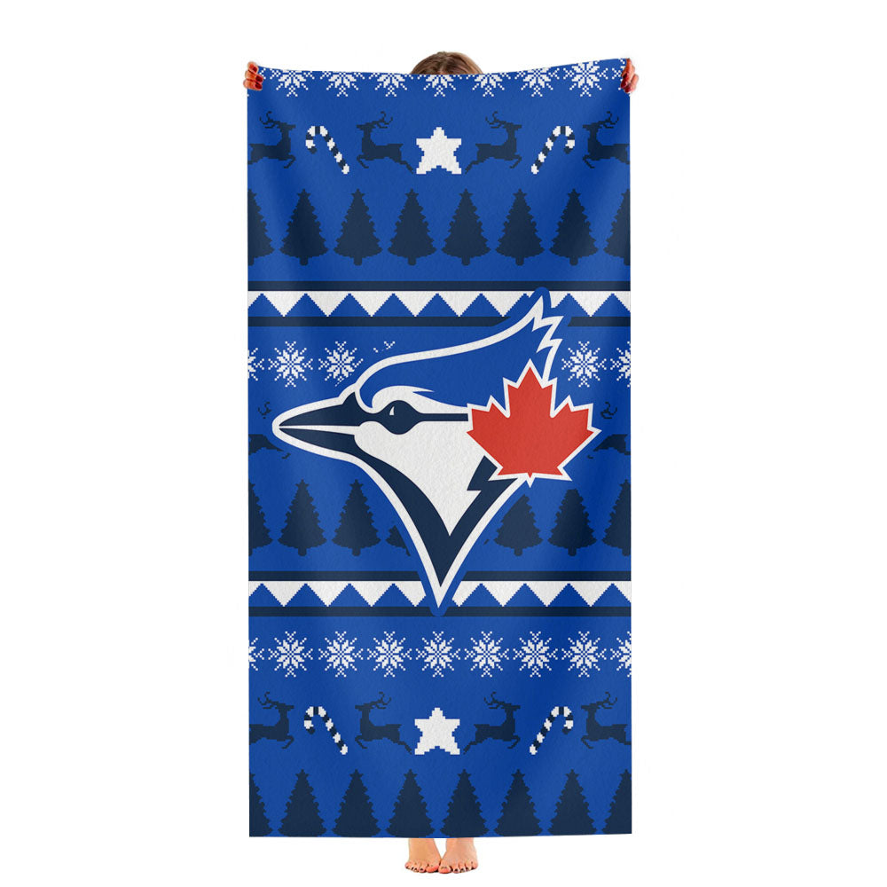 Blue Jays Christmas Sweater Ultra-Soft Luxury Bathroom Towels