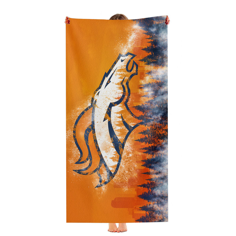 Broncos Denver Christmas Wallpaper Ultra-Soft Luxury Bathroom Towels