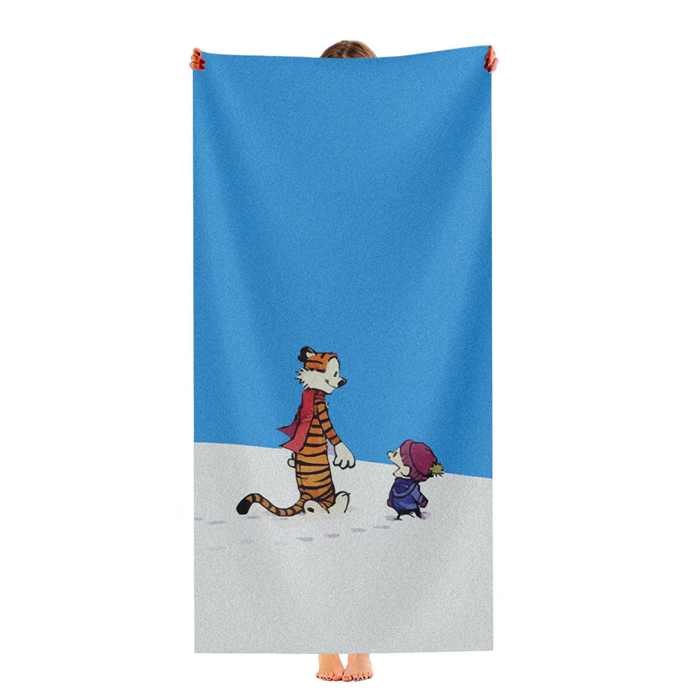 Calvin And Hobbes Christmas Snow Ultra-Soft Luxury Bathroom Towels