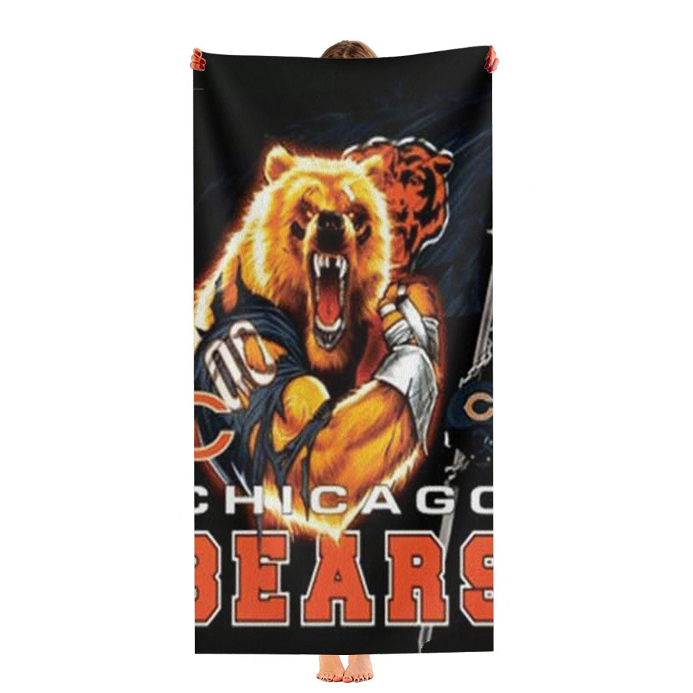 Chicago Bears Helmet Logo Ultra-Soft Luxury Bathroom Towels