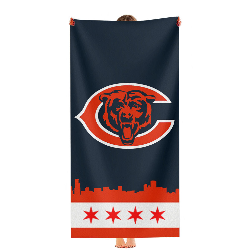 Chicago Bears Wallpaper Ultra-Soft Luxury Bathroom Towels