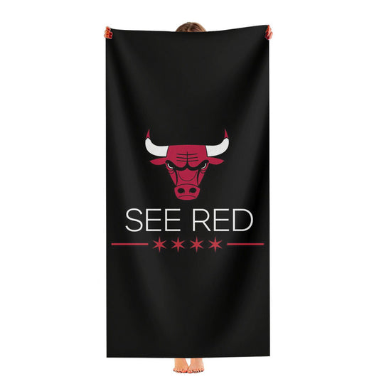 Chicago Bulls Basket Ball Ultra-Soft Luxury Bathroom Towels