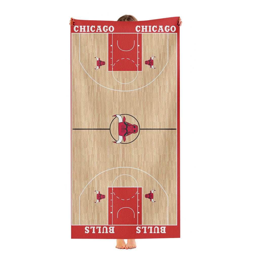Chicago Bulls Basketball Black Ultra-Soft Luxury Bathroom Towels