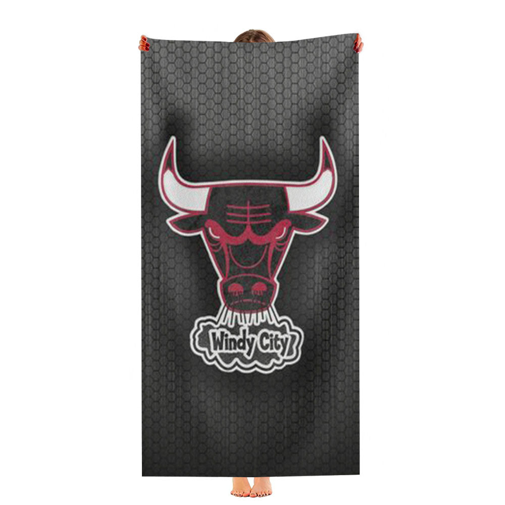 Chicago Bulls Logo Red Bla Ultra-Soft Luxury Bathroom Towels