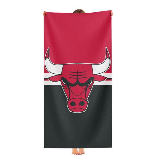 Chicago Bulls Logo Red Ultra-Soft Luxury Bathroom Towels