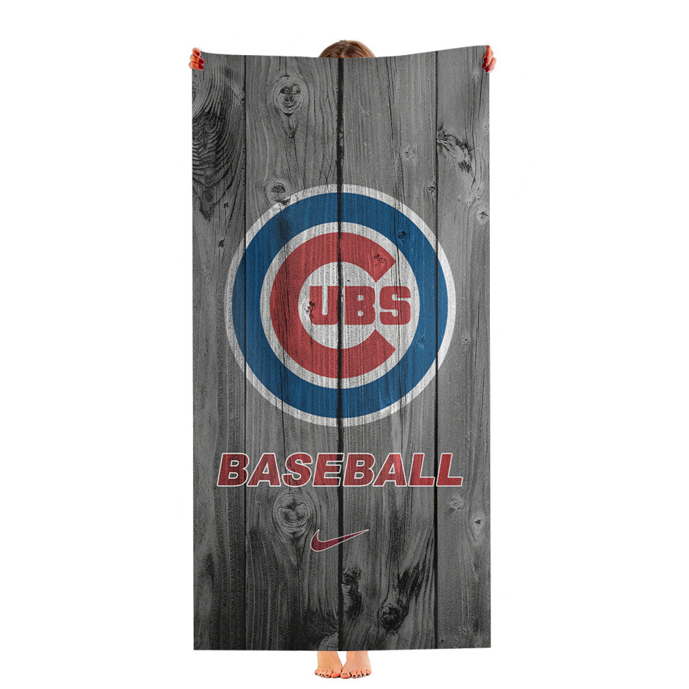 Chicago Cubs Baseball Polka Dot Ultra-Soft Luxury Bathroom Towels