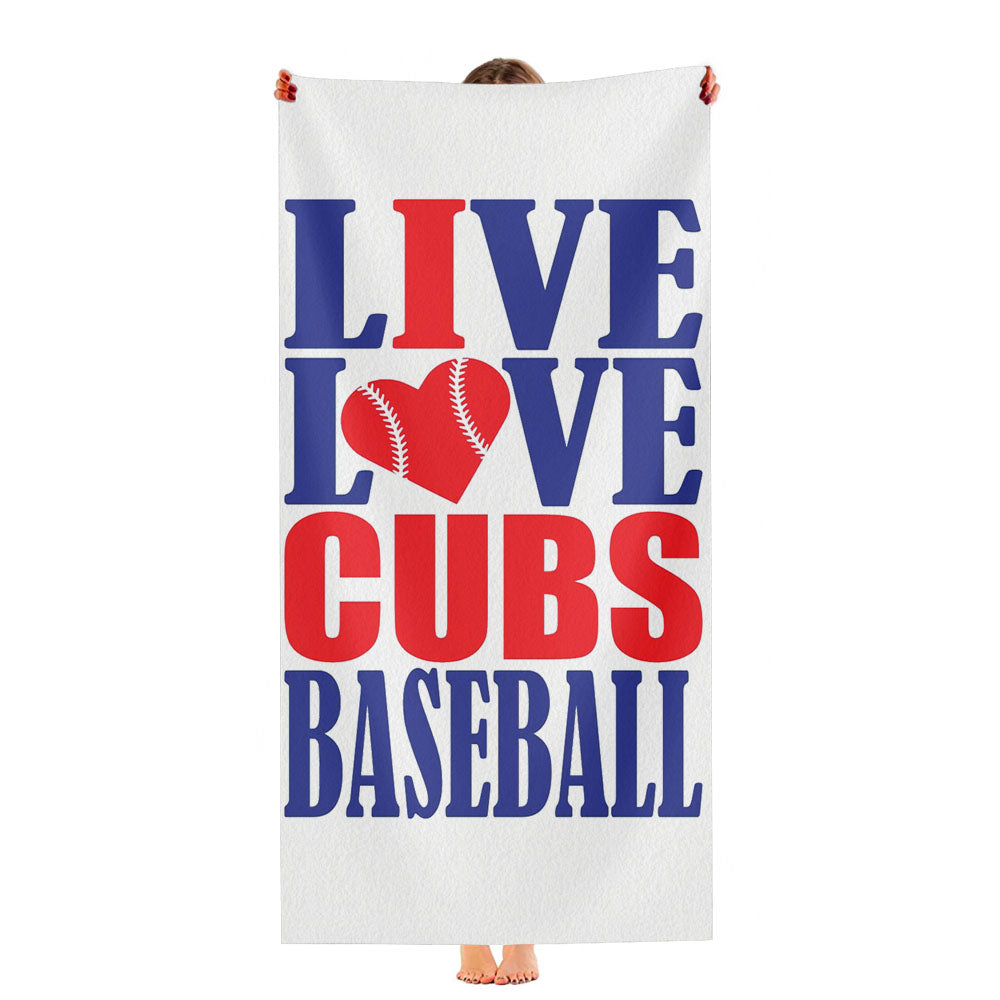 Chicago Cubs Baseball Skin Ultra-Soft Luxury Bathroom Towels