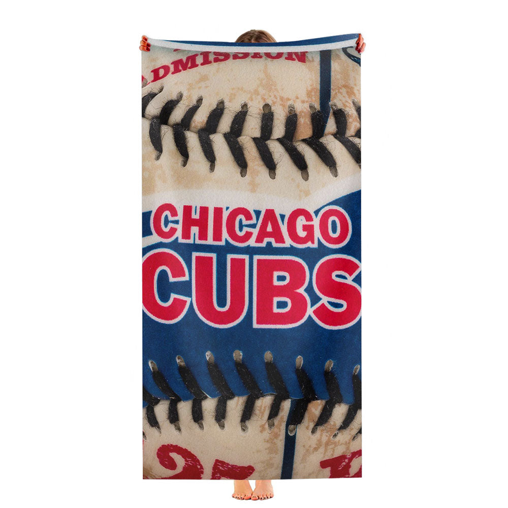 Chicago Cubs Baseball Team Ultra-Soft Luxury Bathroom Towels