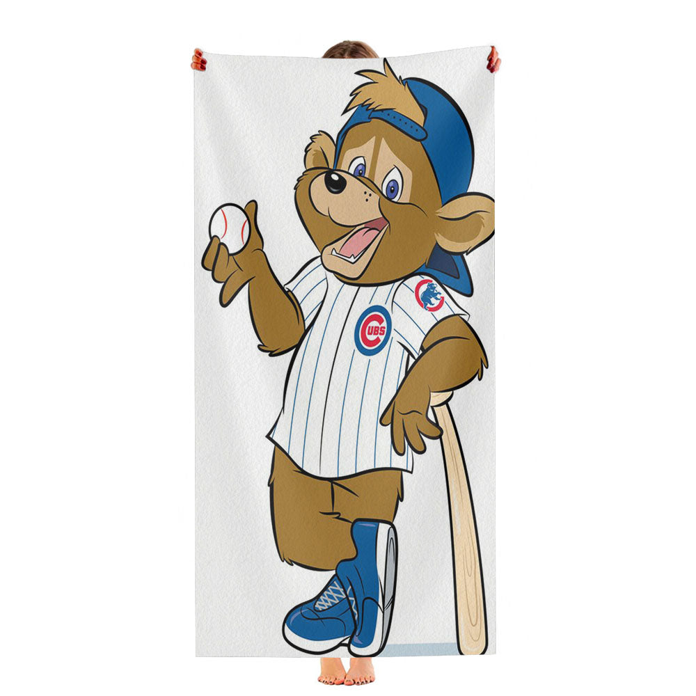 Chicago Cubs Bear Mlb Team Ultra-Soft Luxury Bathroom Towels