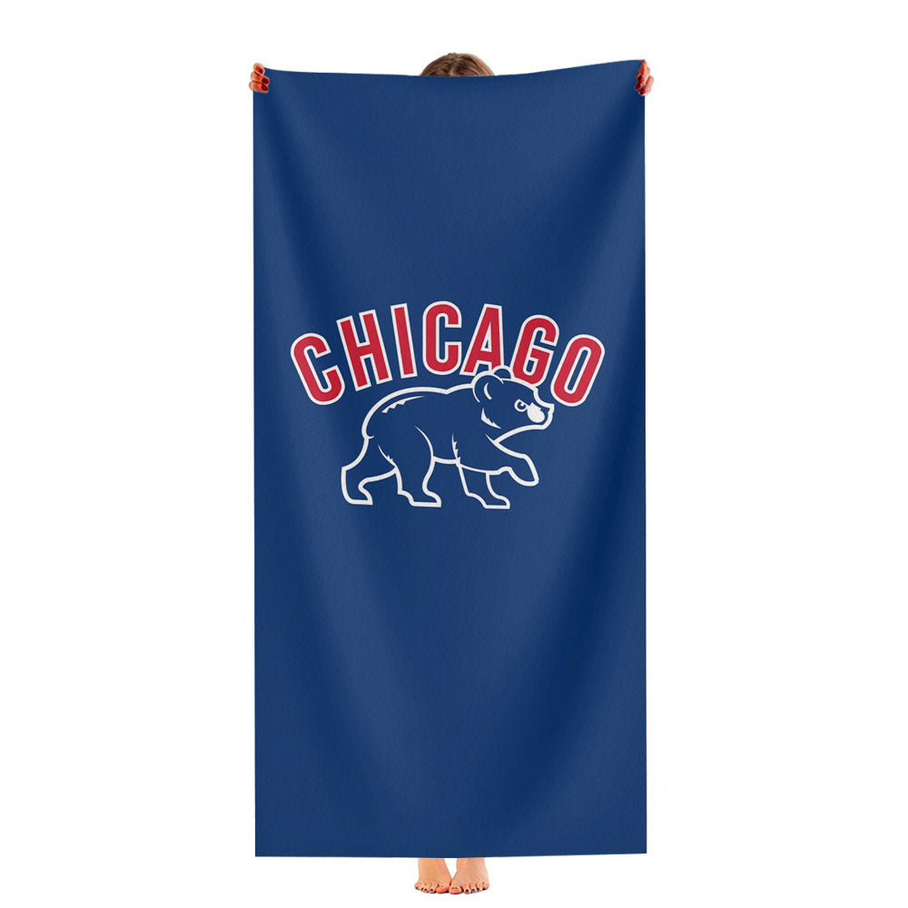 Chicago Cubs Bear Silhouette 1963 Ultra-Soft Luxury Bathroom Towels