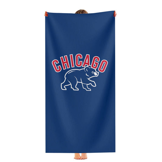 Chicago Cubs Bear Silhouette 1963 Ultra-Soft Luxury Bathroom Towels