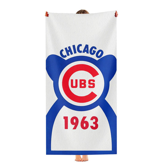 Chicago Cubs Bears Grunge Ultra-Soft Luxury Bathroom Towels