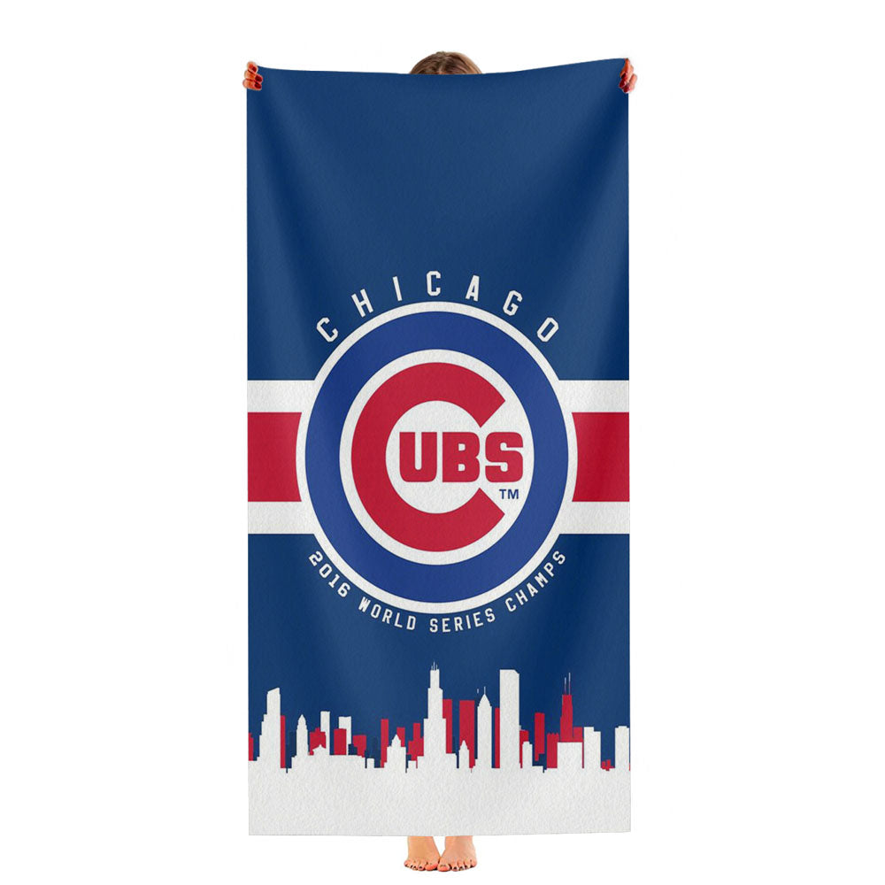 Chicago Cubs Brushes Splatter Art Ultra-Soft Luxury Bathroom Towels
