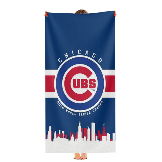 Chicago Cubs Brushes Splatter Art Ultra-Soft Luxury Bathroom Towels