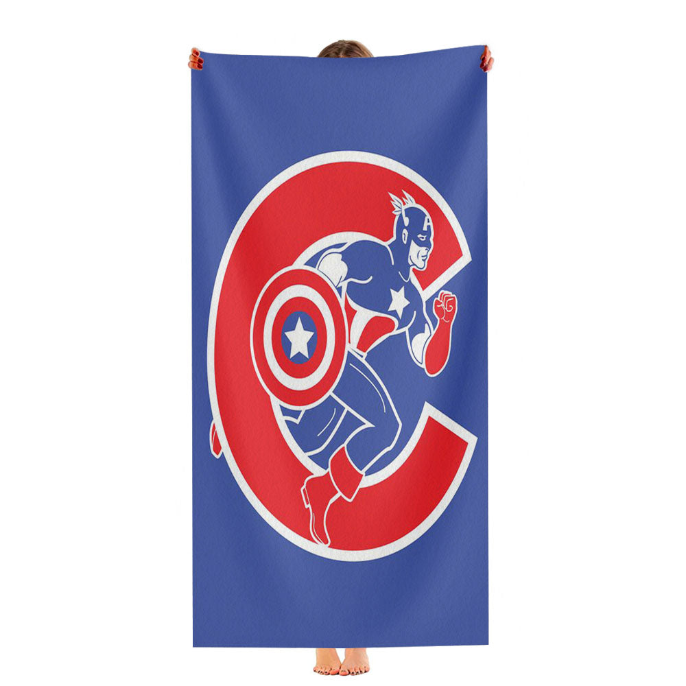 Chicago Cubs Carbon Fiber Art Ultra-Soft Luxury Bathroom Towels
