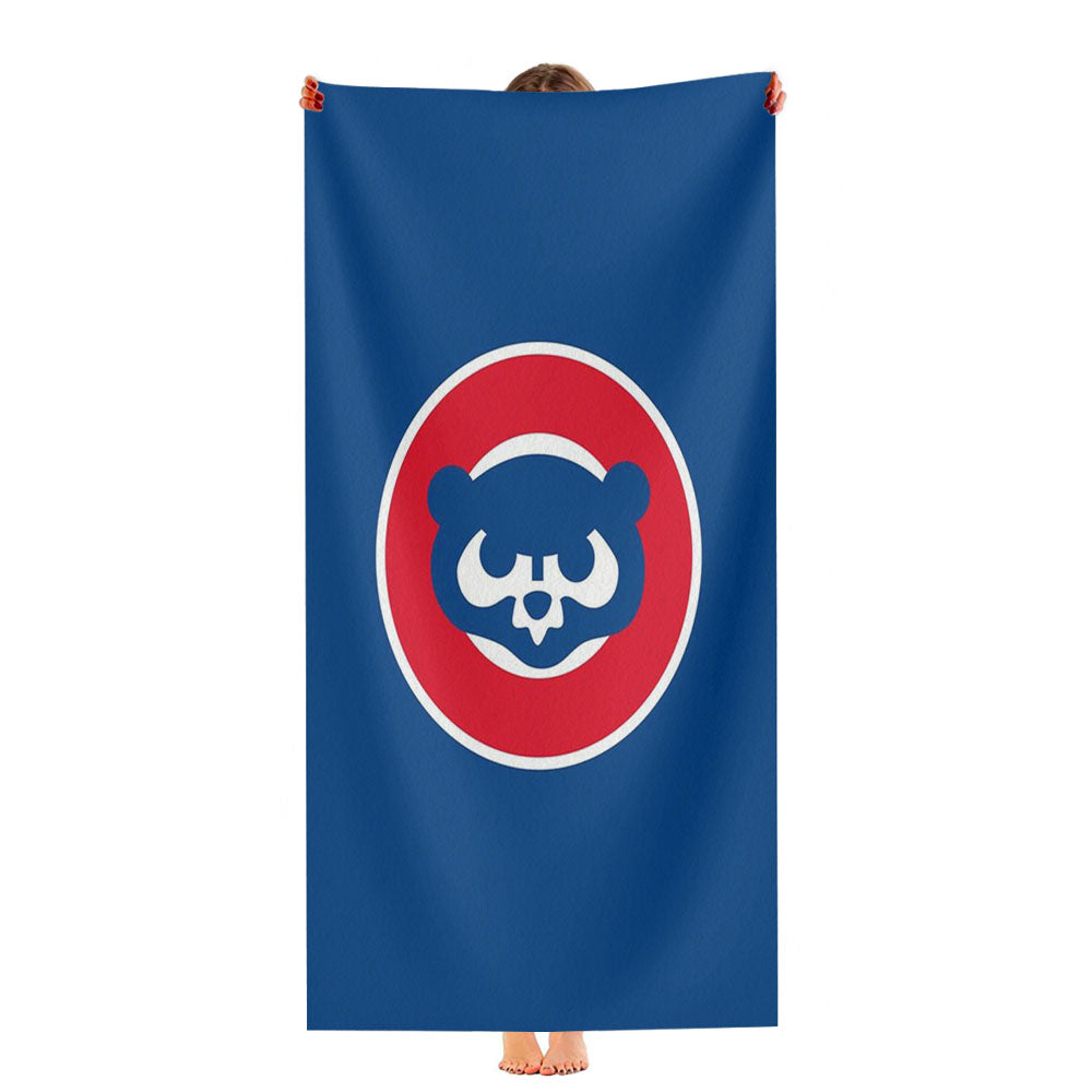 Chicago Cubs Circle Stripe Blues Ultra-Soft Luxury Bathroom Towels