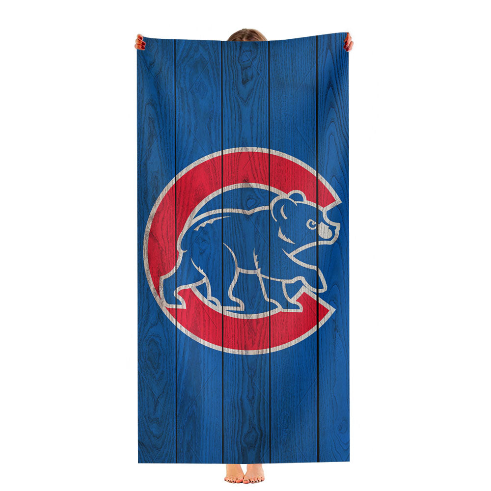 Chicago Cubs In Red Text Ultra-Soft Luxury Bathroom Towels