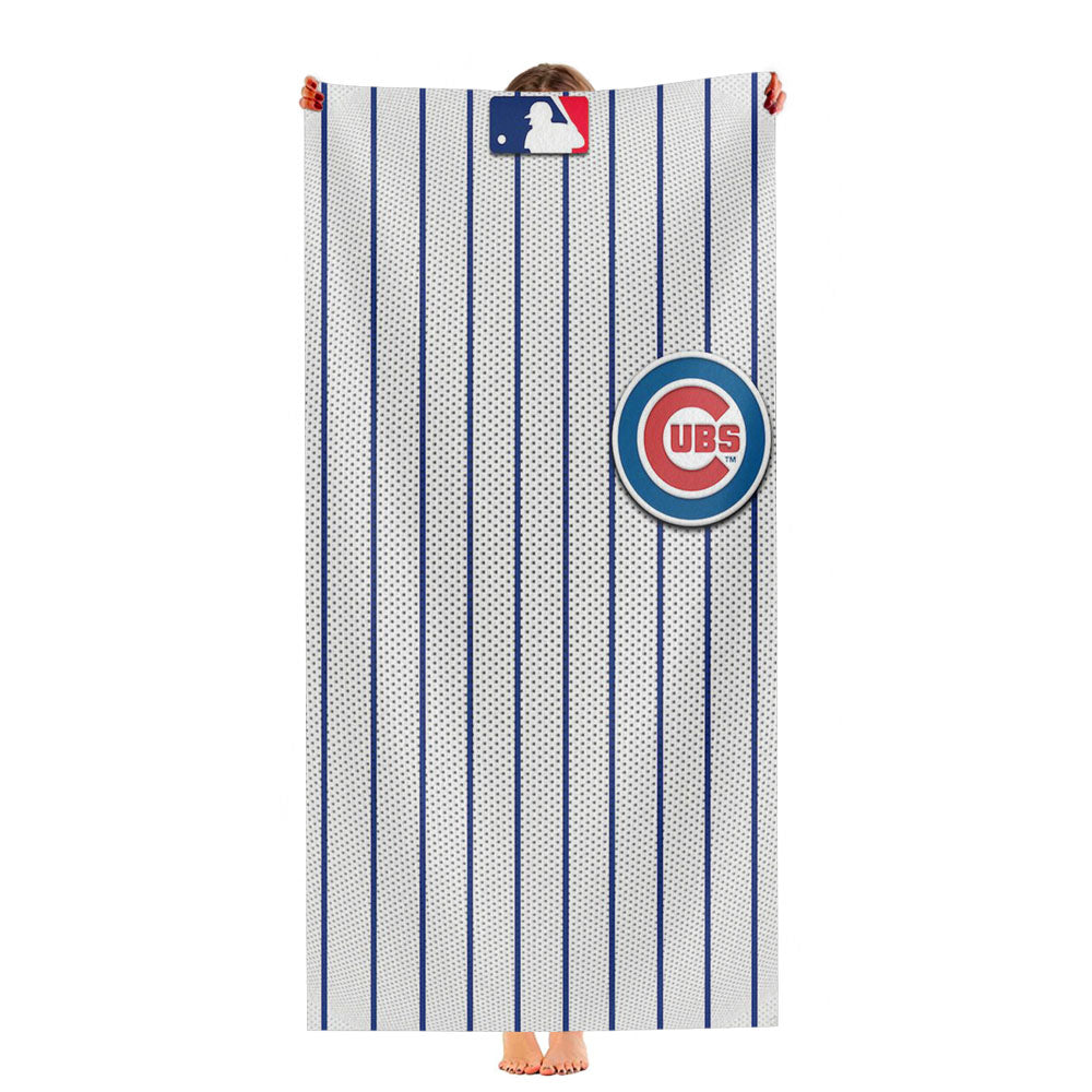 Chicago Cubs Stripe Wallpaper Ultra-Soft Luxury Bathroom Towels