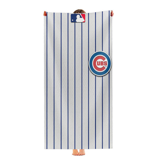 Chicago Cubs Stripe Wallpaper Ultra-Soft Luxury Bathroom Towels