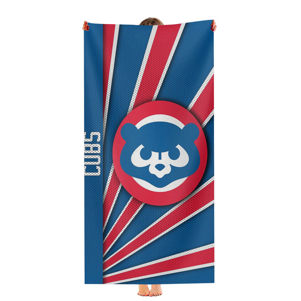 Chicago Cubs Texture Wall Ultra-Soft Luxury Bathroom Towels