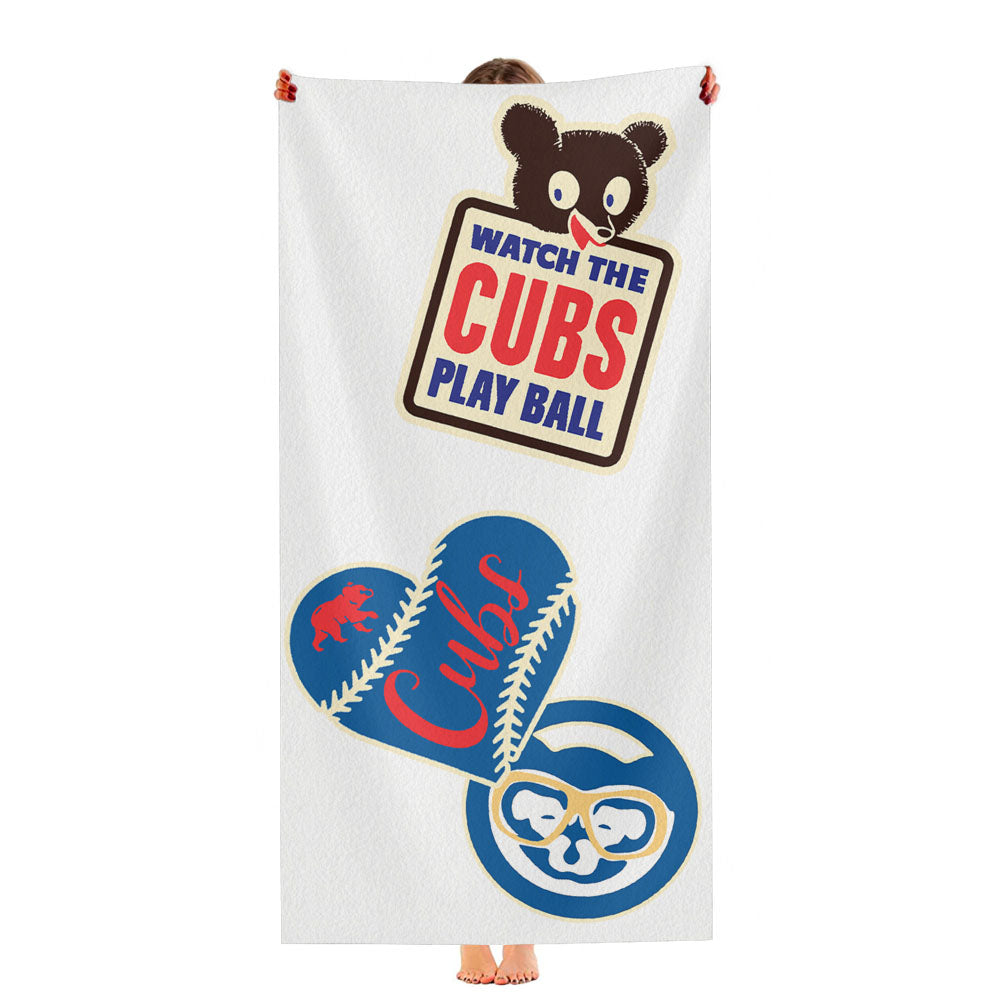 Chicago Watch The Cubs Baseball Ultra-Soft Luxury Bathroom Towels
