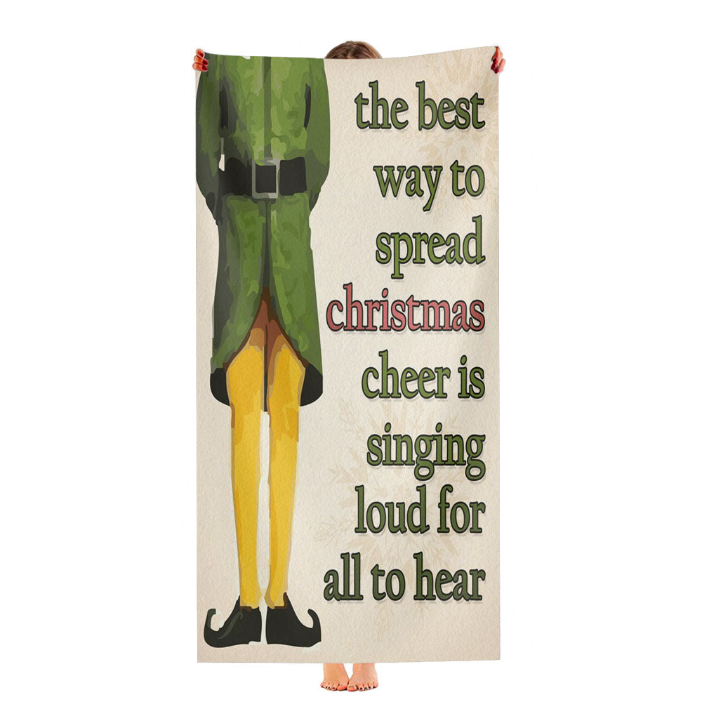 Christmas Elf Quote Ultra-Soft Luxury Bathroom Towels