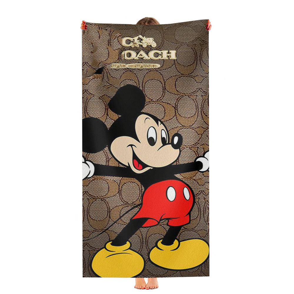 Coach Brown Mickey Mouse 2 Ultra-Soft Luxury Bathroom Towels