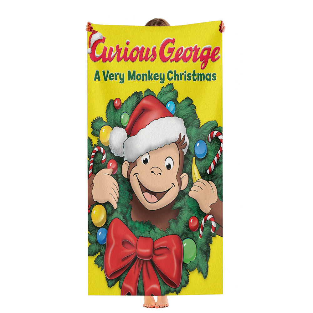 Curious George A Very Monkey Christmas Ultra-Soft Luxury Bathroom Towels