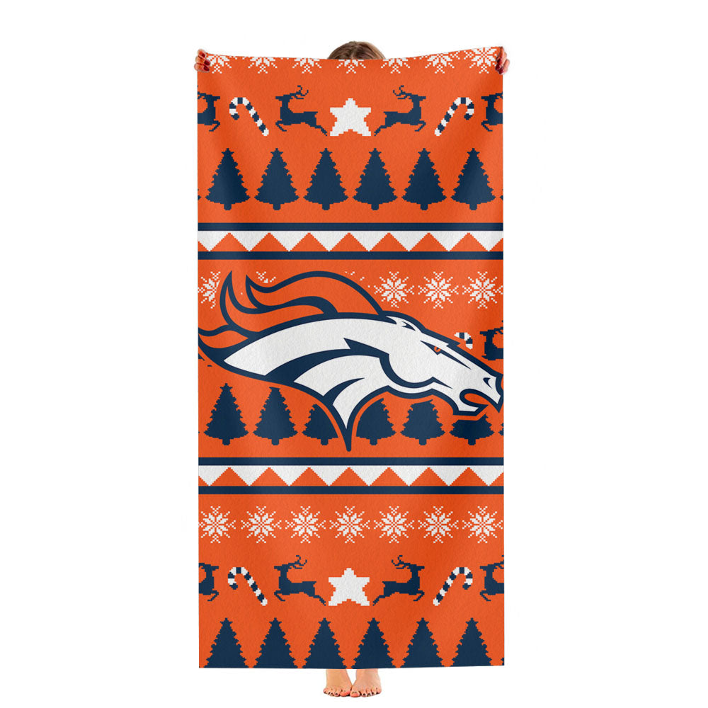 Denver Broncos Cracked Bkg Ultra-Soft Luxury Bathroom Towels