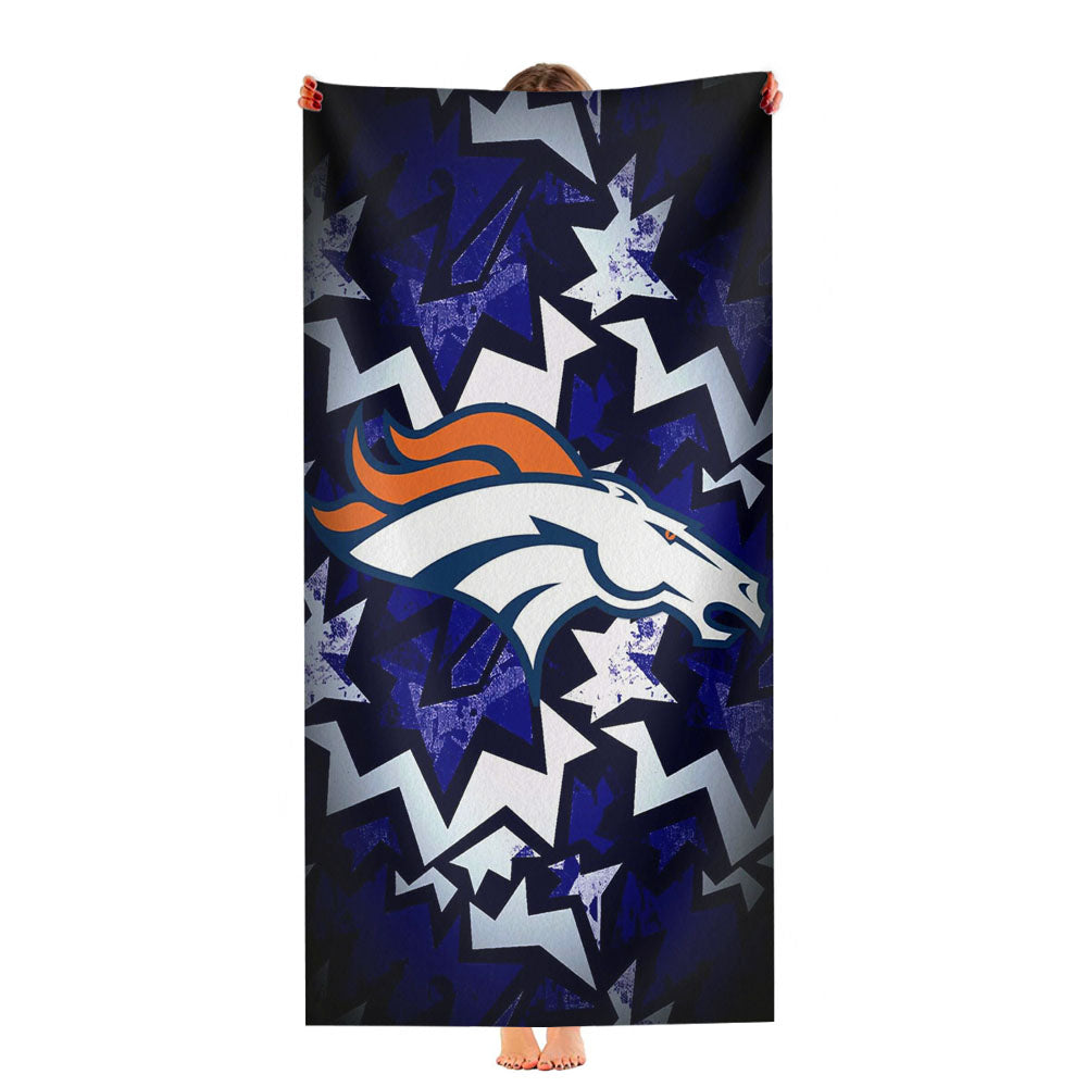 Denver Broncos Logo Wallpaper Ultra-Soft Luxury Bathroom Towels