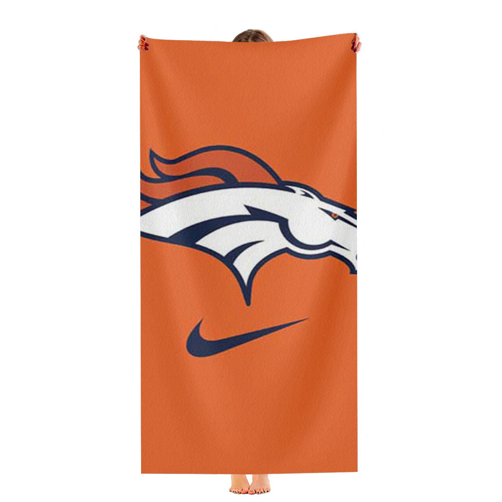 Denver Broncos Orange And Black Angles Ultra-Soft Luxury Bathroom Towels