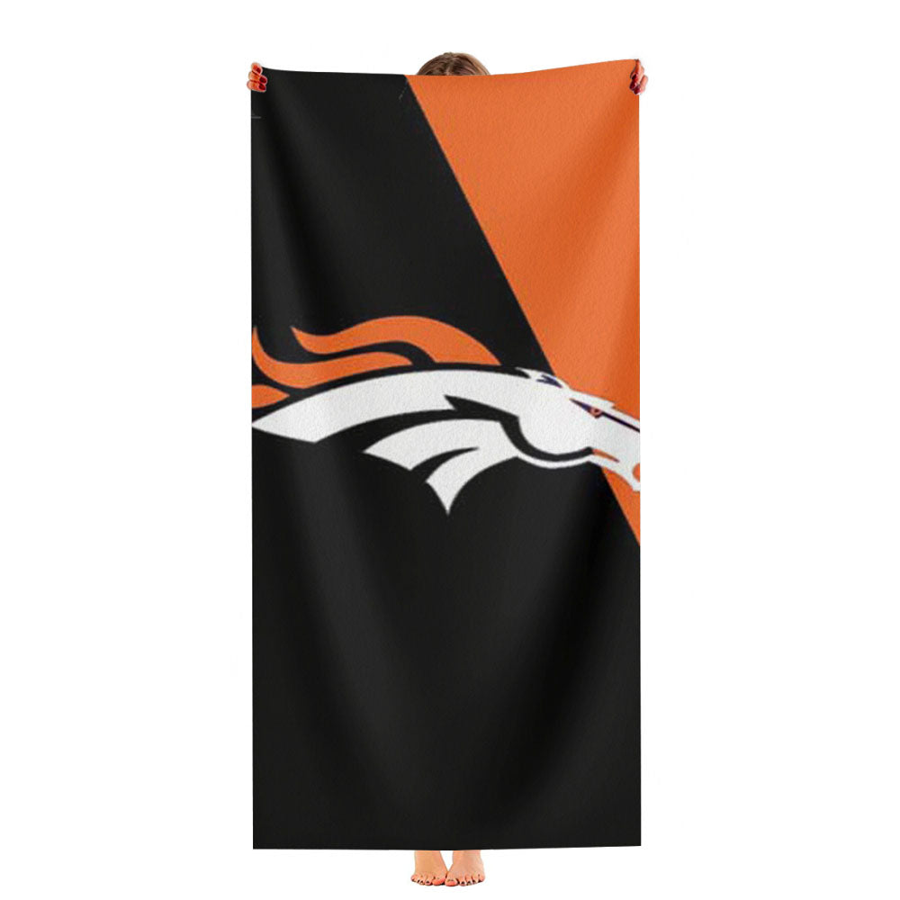 Denver Broncos Orange And Blue Ultra-Soft Luxury Bathroom Towels