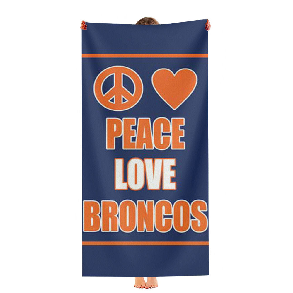Denver Broncos Rough Grey Ultra-Soft Luxury Bathroom Towels