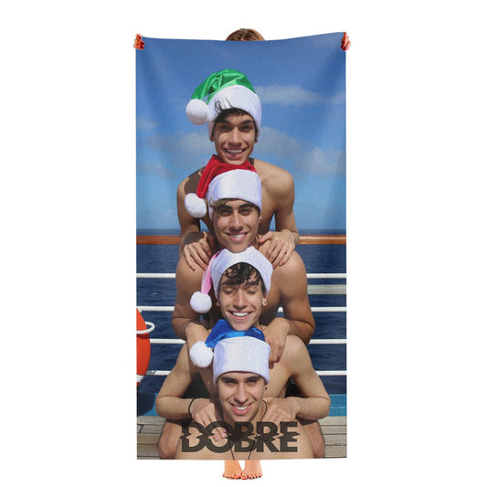 Dobre Brothers Twin Christmas Face Pyramid Ultra-Soft Luxury Bathroom Towels