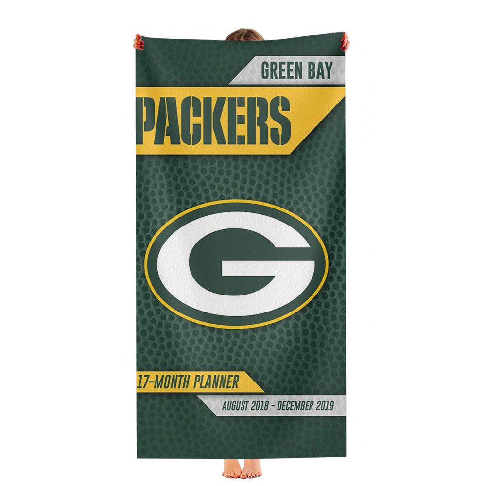 Green Bay Packers Brushed Chrome Ultra-Soft Luxury Bathroom Towels