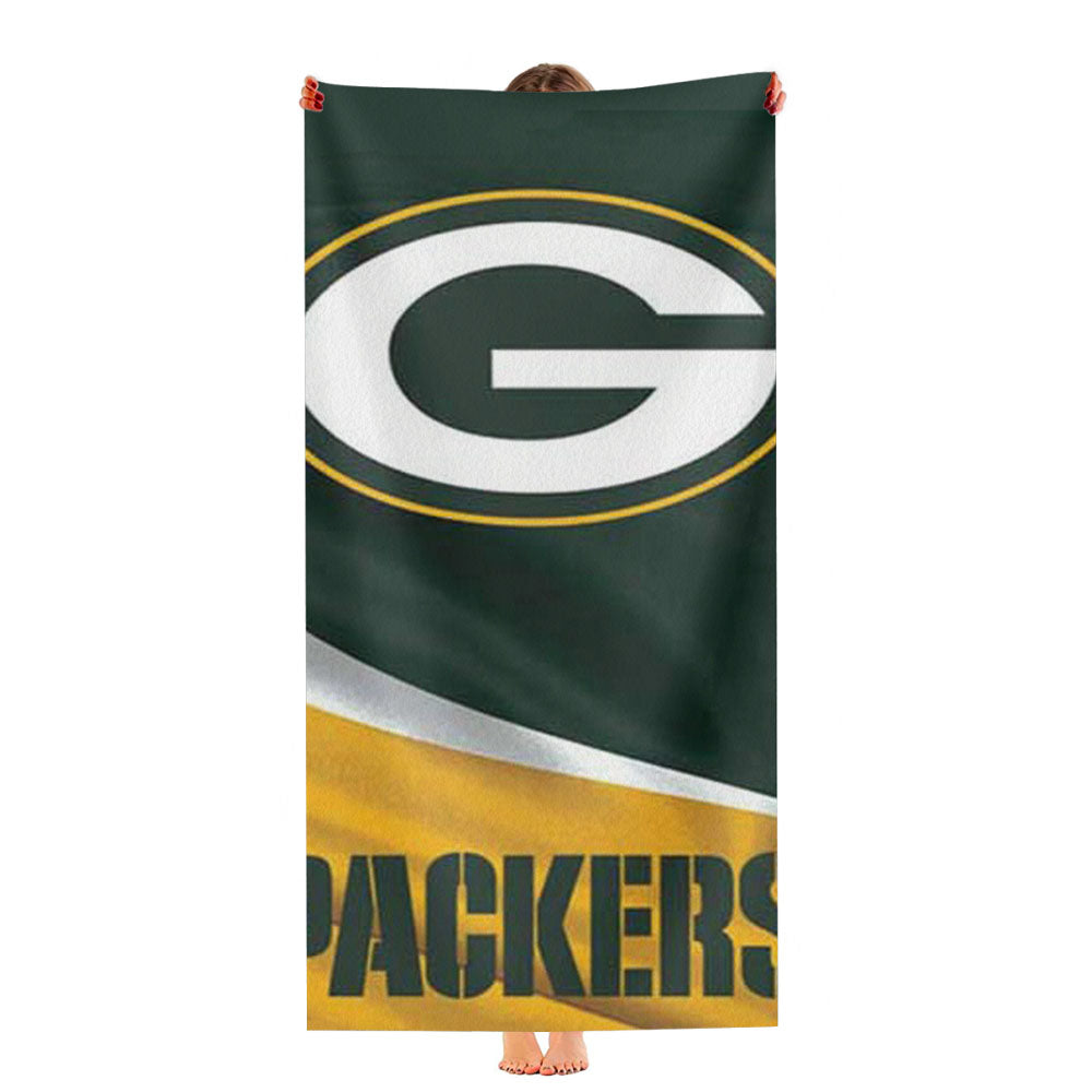 Green Bay Packers Emblem Logo States Map Art Wallpaper Ultra-Soft Luxury Bathroom Towels