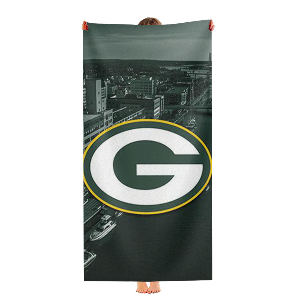 Green Bay Packers Emblem Logo Yellow Wallpaper Ultra-Soft Luxury Bathroom Towels