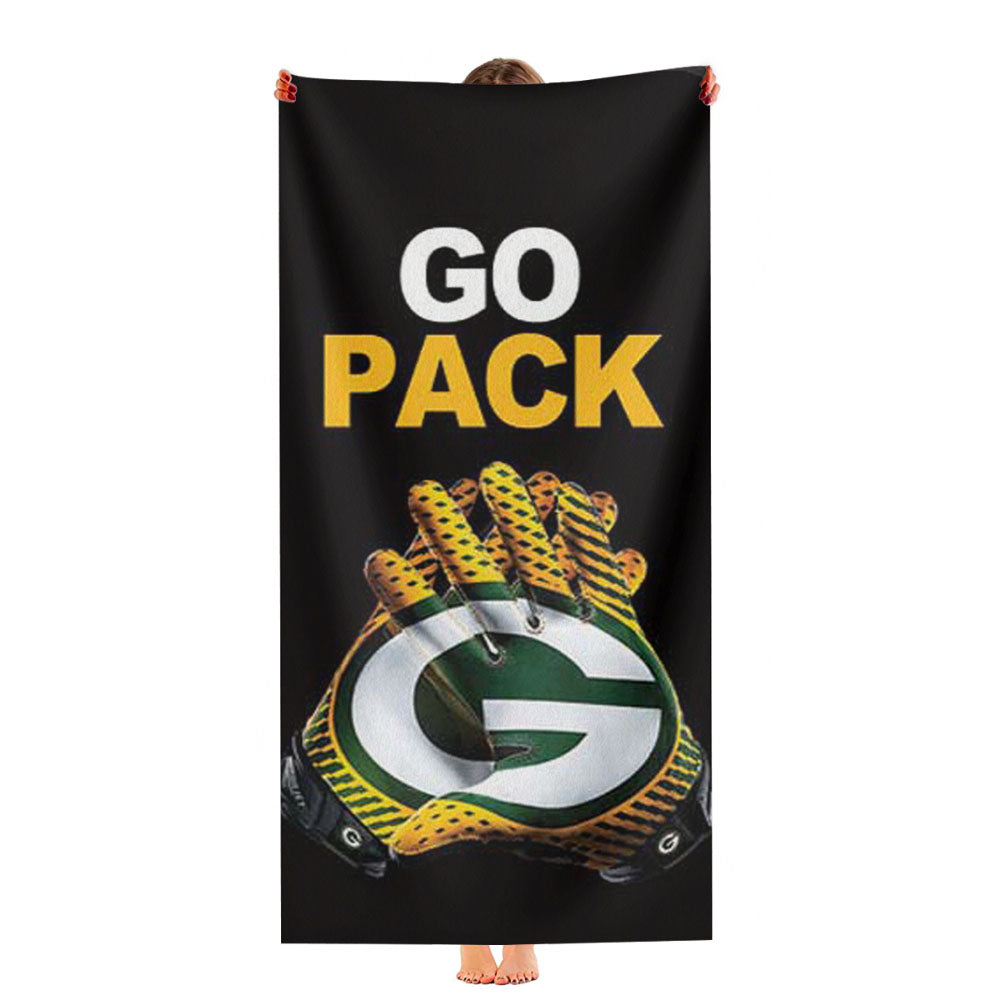 Green Bay Packers Helmet Abstract Art Ultra-Soft Luxury Bathroom Towels