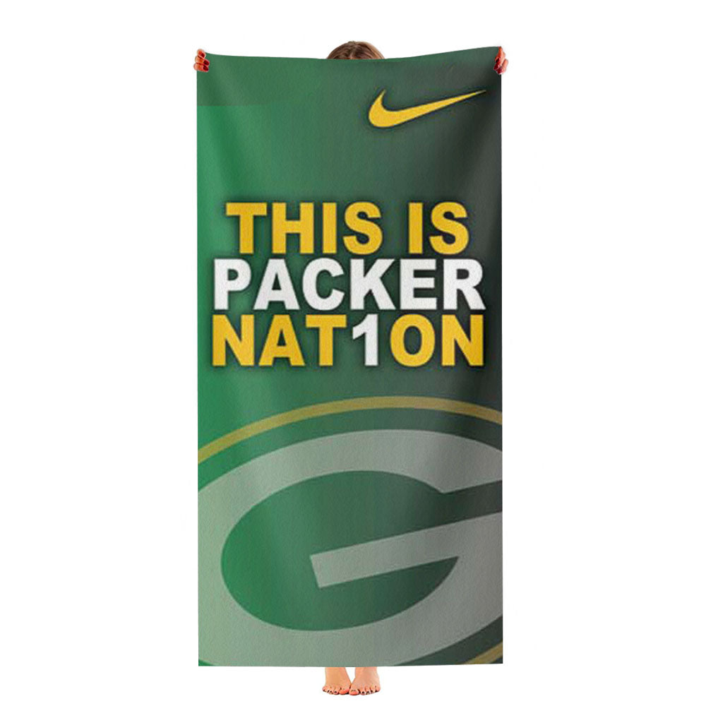 Green Bay Packers Nfl Go Pack Ultra-Soft Luxury Bathroom Towels