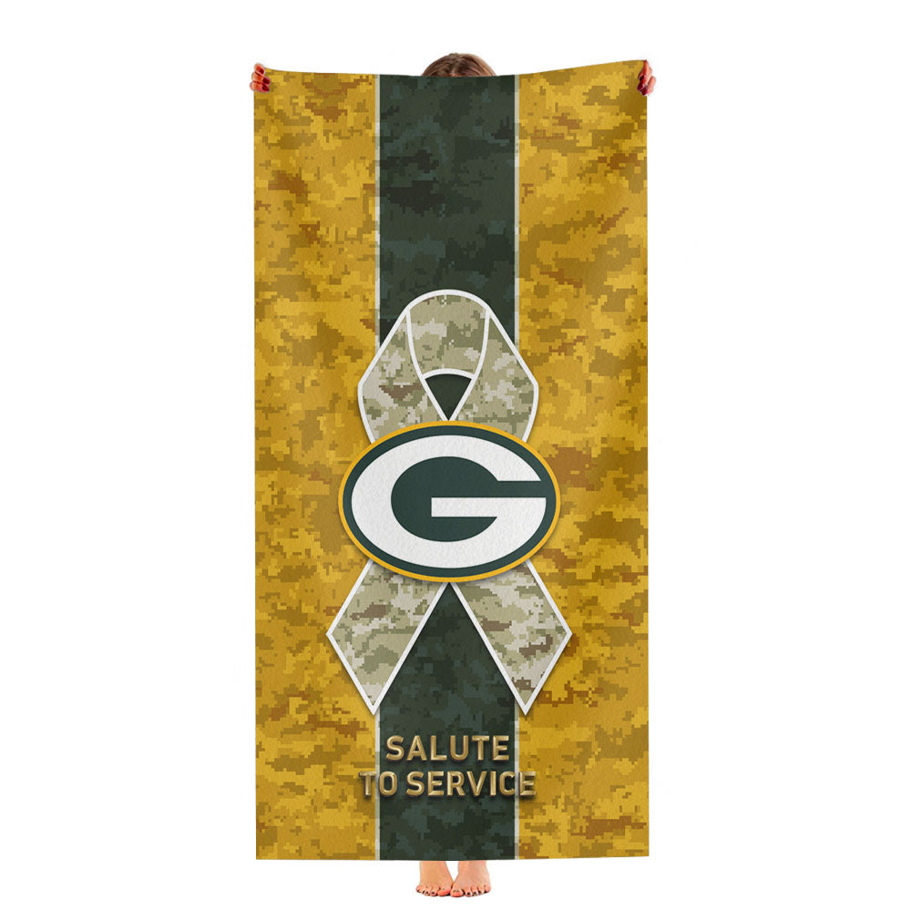 Green Bay Packers Skull Ultra-Soft Luxury Bathroom Towels
