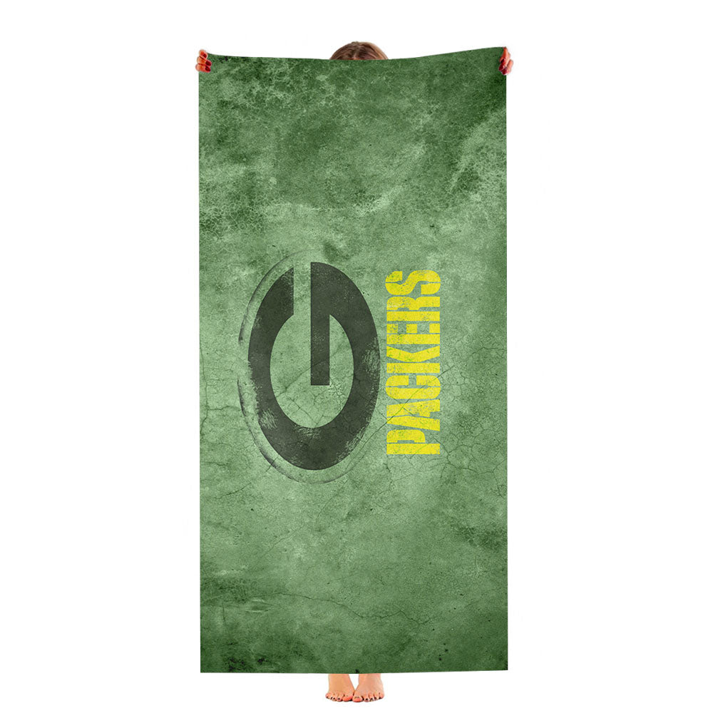 Grunge Green Bay Packers Wallpaper Ultra-Soft Luxury Bathroom Towels