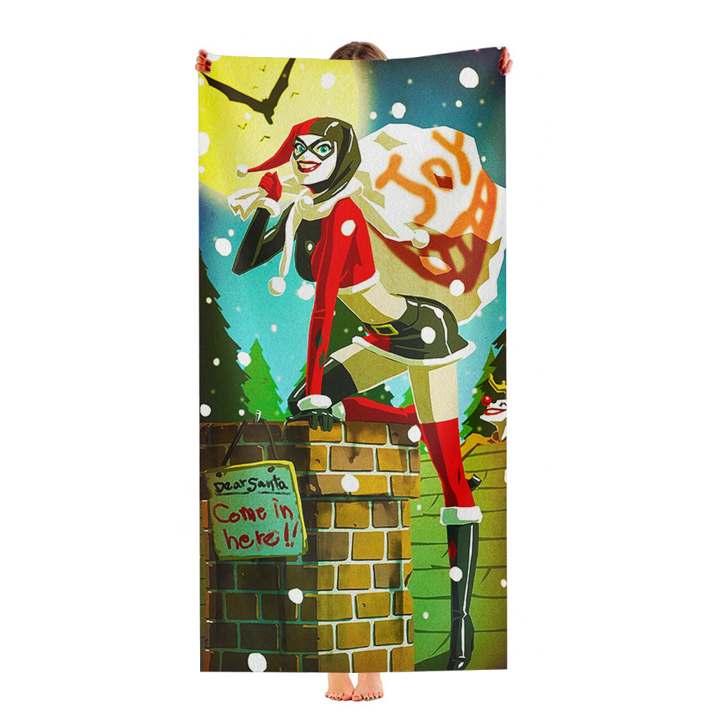 Harley Quinn Christmas Ultra-Soft Luxury Bathroom Towels