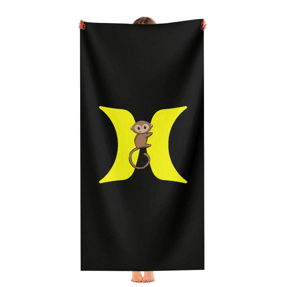 Hurley Yellow Logo With Monkey Ultra-Soft Luxury Bathroom Towels