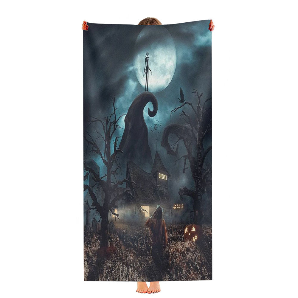 Jack Skellington Halloween Wallpaper Ultra-Soft Luxury Bathroom Towels